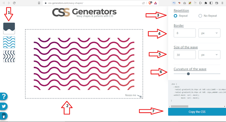 CSS Generators Generate Wavy Shape