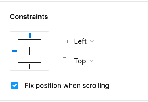 Selecting the Fix Position when Scrolling Option
