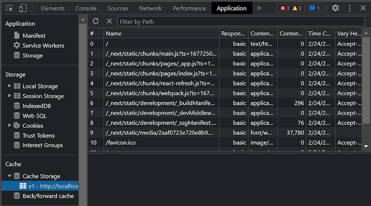 Application Cache Open In Browser Devtools