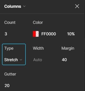 Adding the Stretch Type to a Layout Grid in Figma