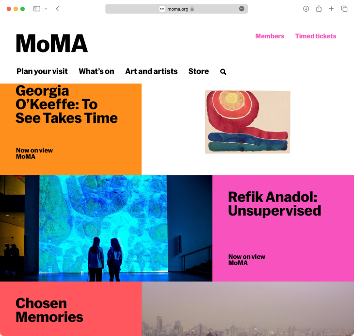 MOMA Landing Page