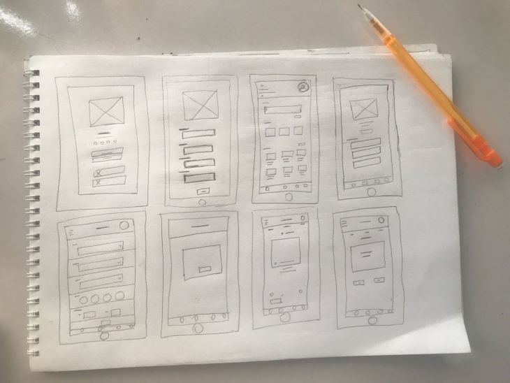 UX Sketch in Notebook