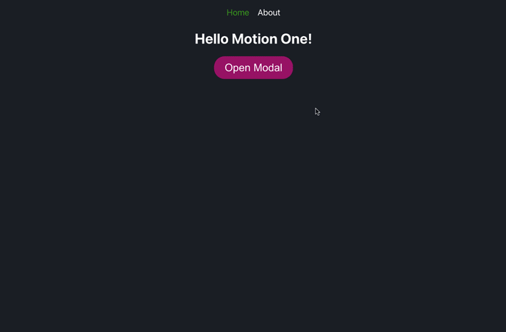 When we open the modal, the animation rotates 360 degrees and turns blue
