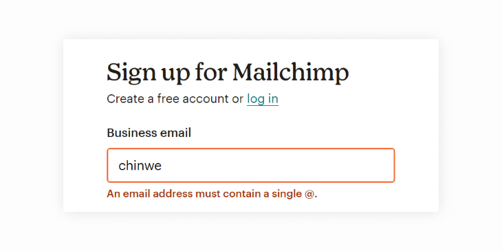 Sign-up for Mailchimp