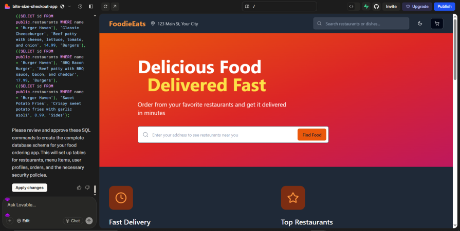 Generated Backend and Database