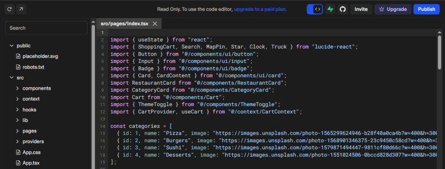 Lovable Code Interface
