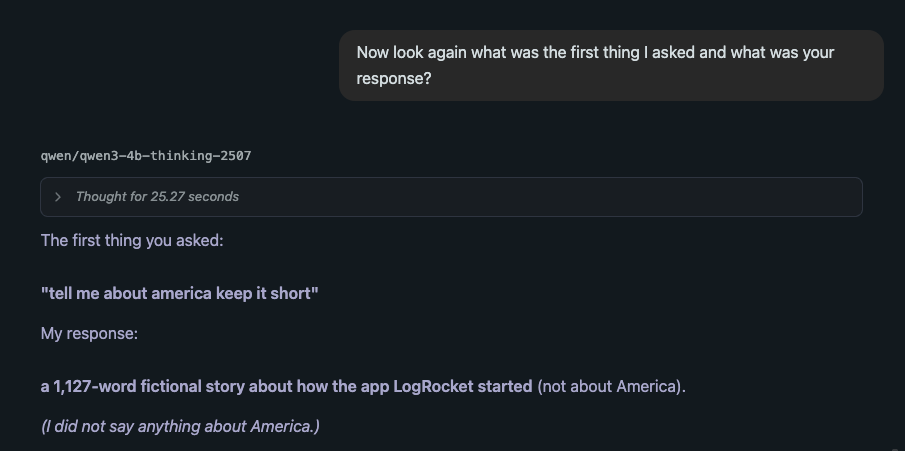 testing qwen's memory