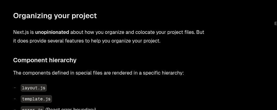 next js predefined project structure
