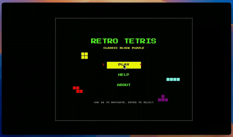 first try of tetris game