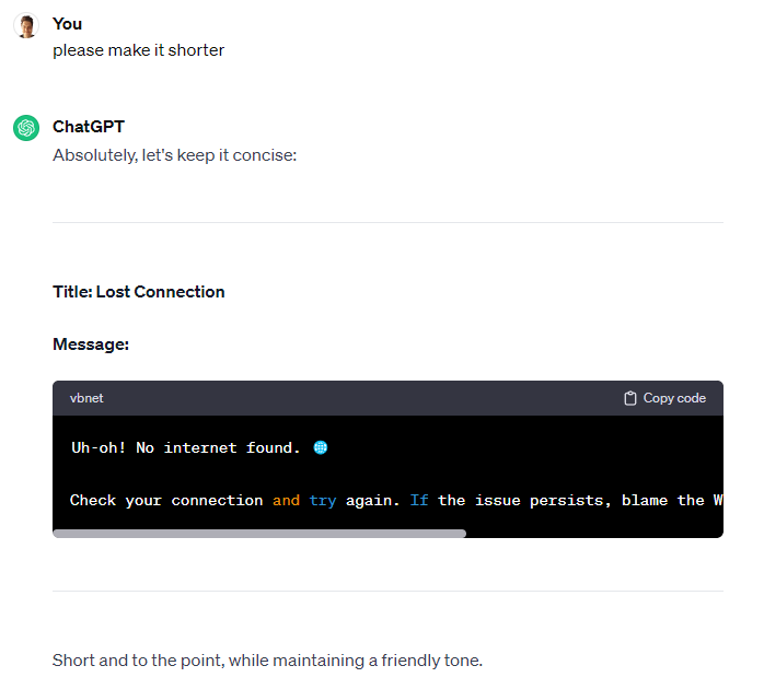 Clean up Microcopy with ChatGPT