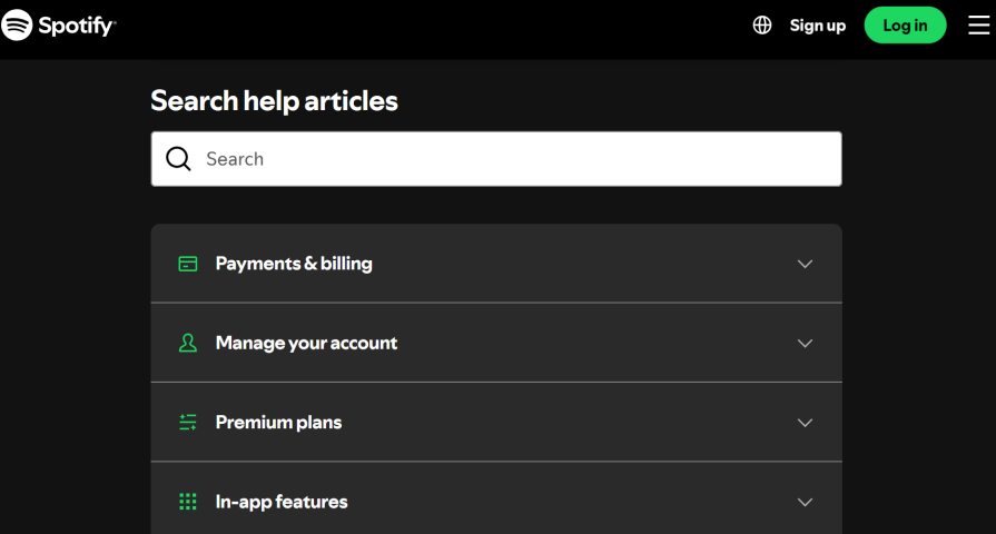 Spotify Help Desk UX