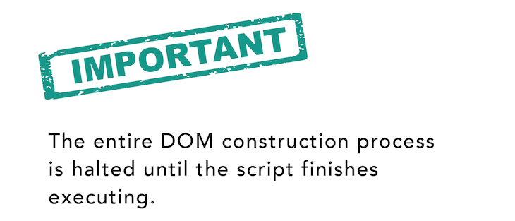 The DOM Construction Is Halted Until Scripts Finish Executing