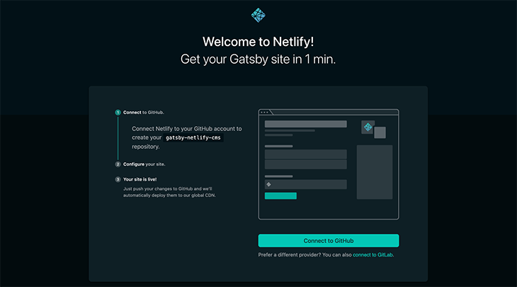 The Netlify welcome page