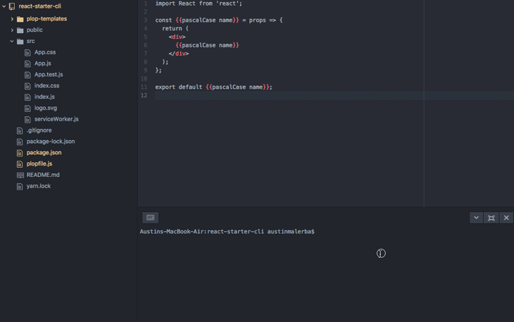 Plop.js Configuration Result In Code