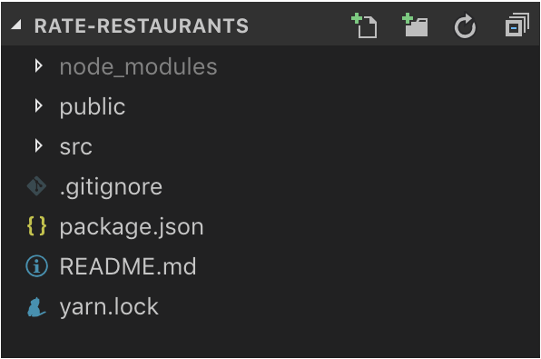 create react app rate-restaurants app directory structure