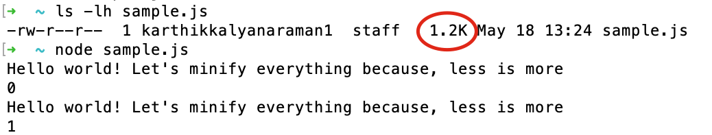 Sample.js File Size