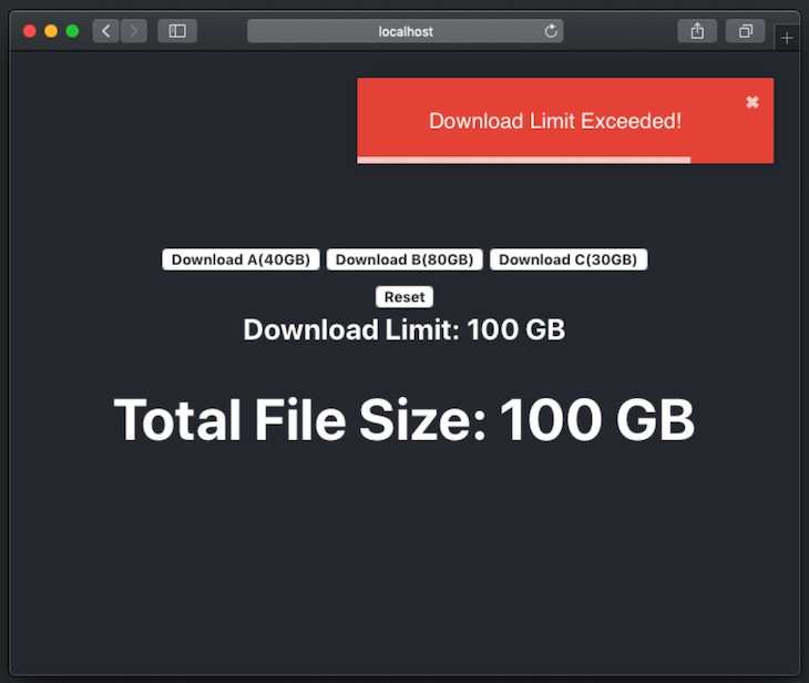 File Download Error Notification