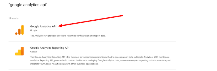 Add Google Analytics API Project