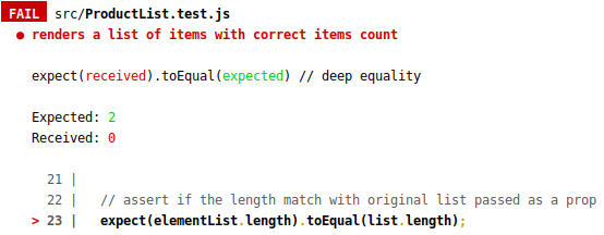 Screenshot production list