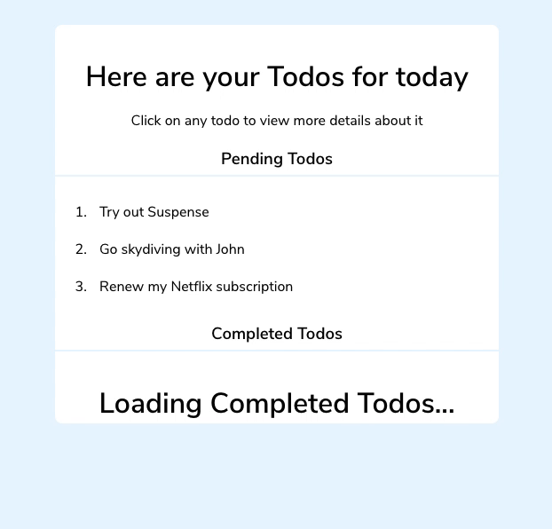 Updated Demo App With Top-Down Loading