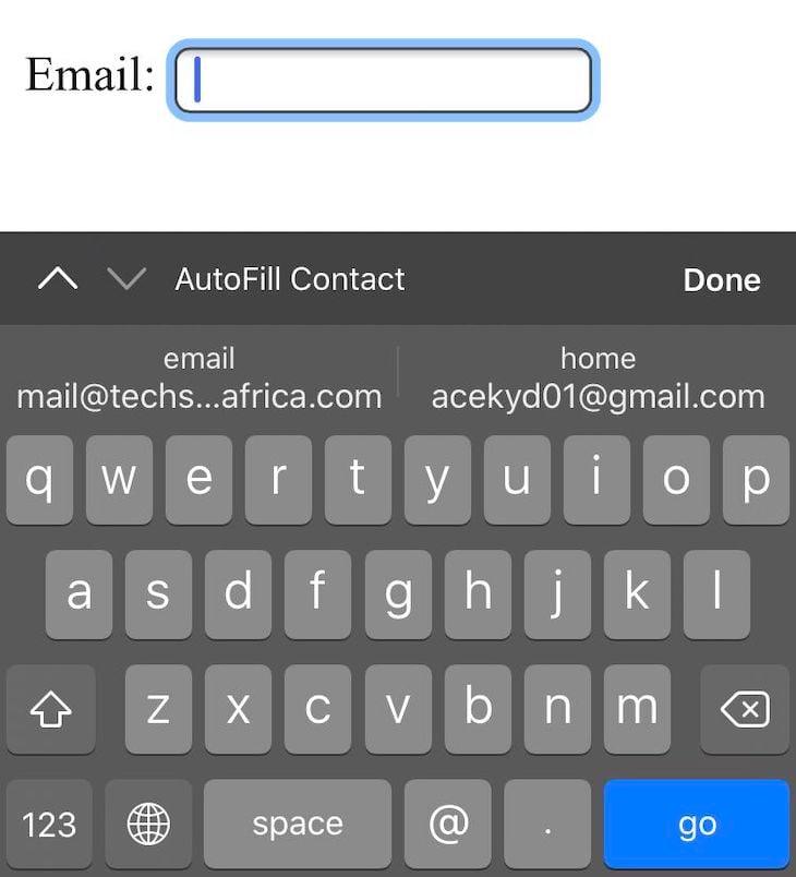 Email HTML Input Type On Mobile