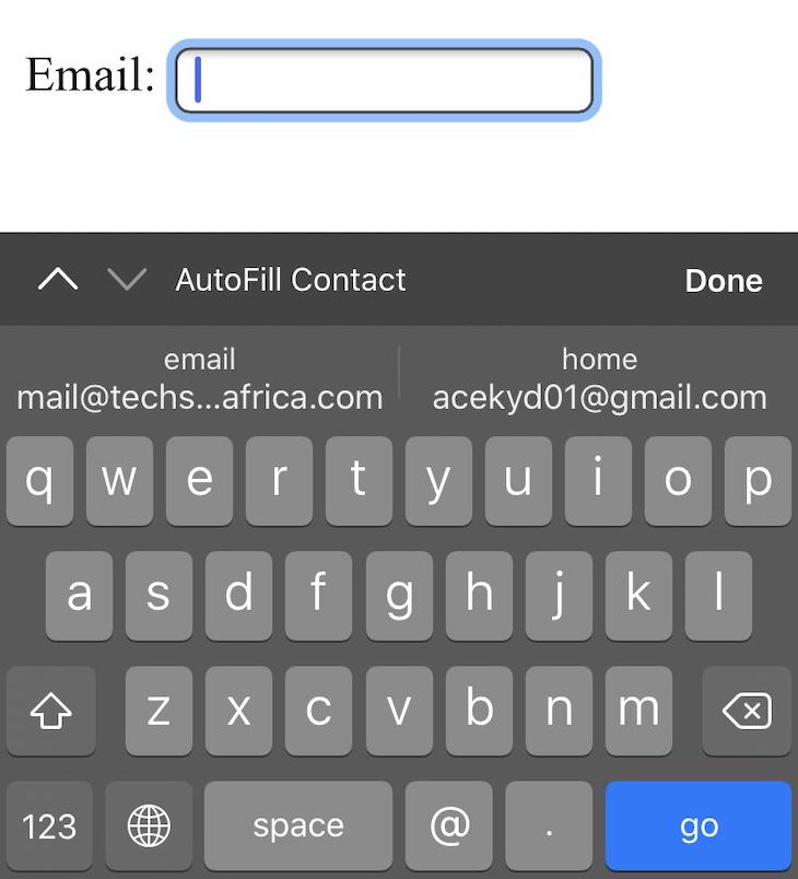 Email HTML Input Type On Mobile