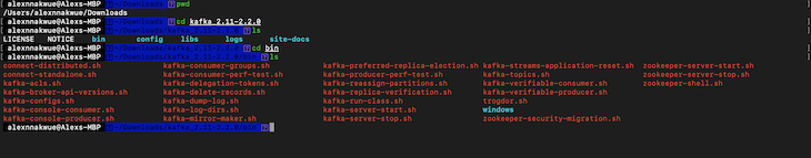 Installed Kafka Folder Structure With Files