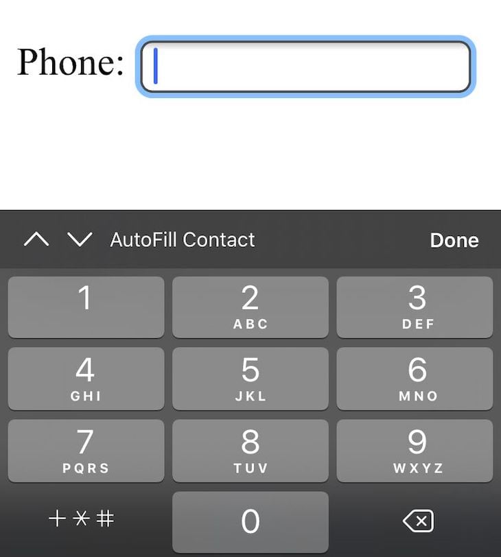 Telephone HTML Input Type On Mobile