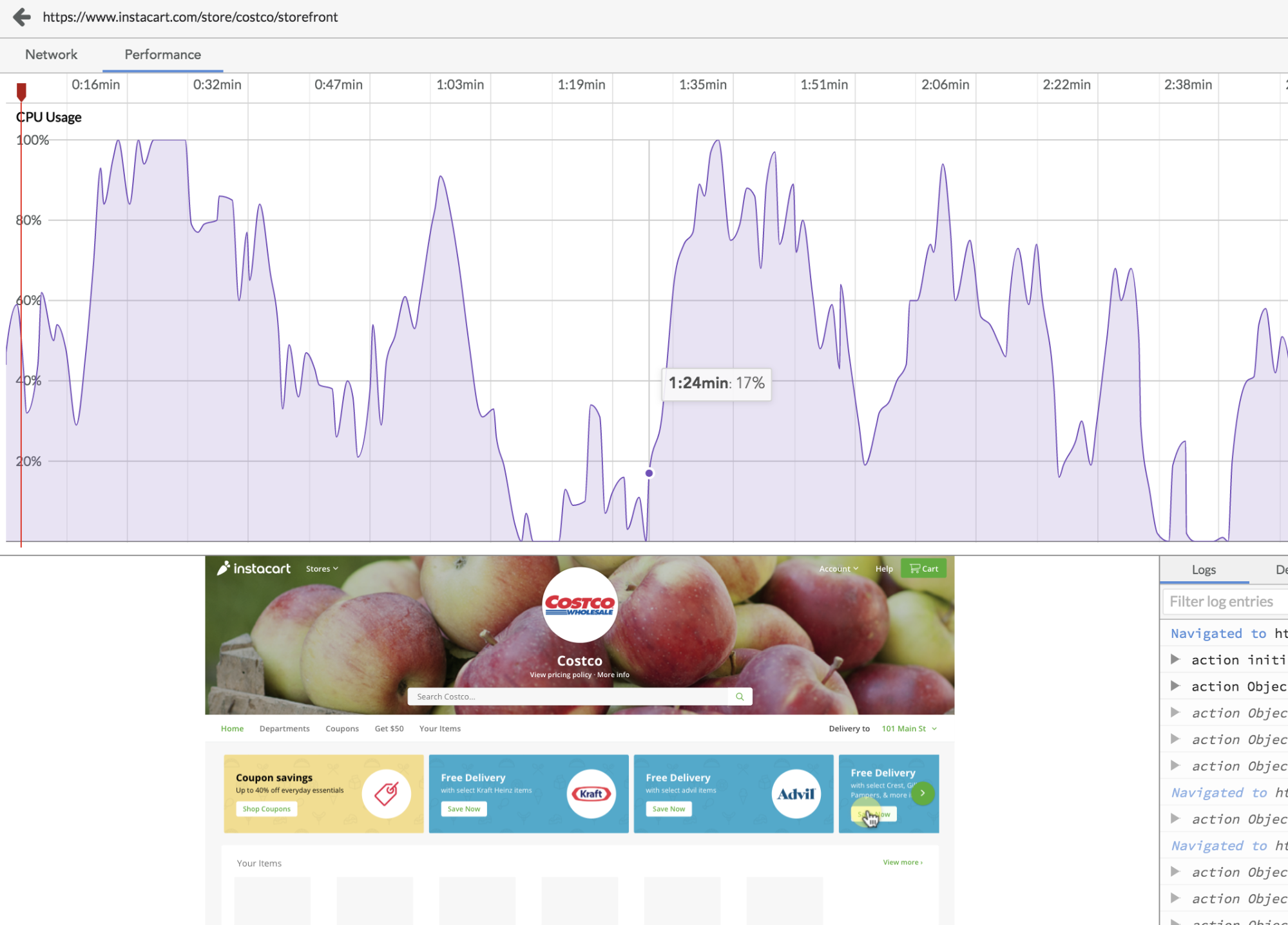 CPU Usage Alongside Session Replay