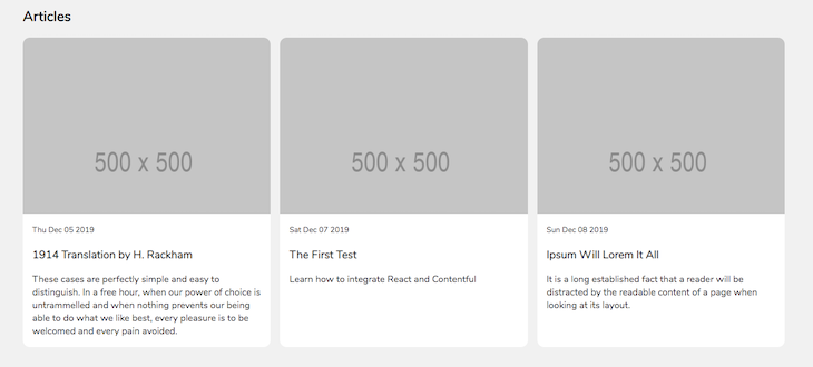 Article Preview Grid On Blog Homepage