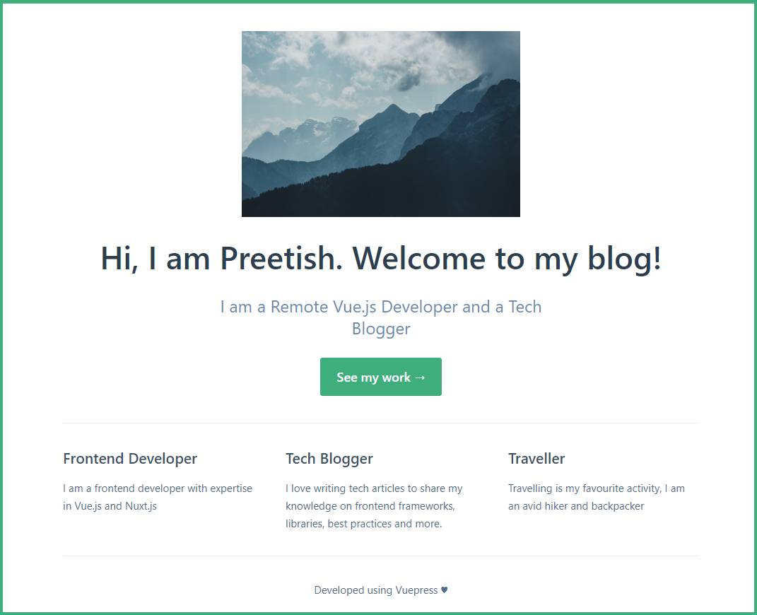 Blog Homepage Customized With VuePress