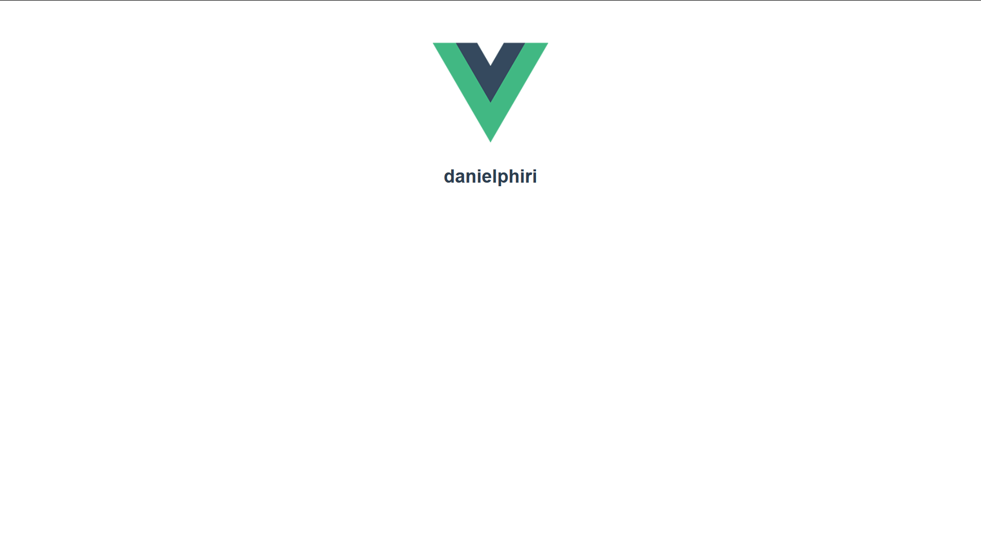 An image of the username value entered into the Vue app store.