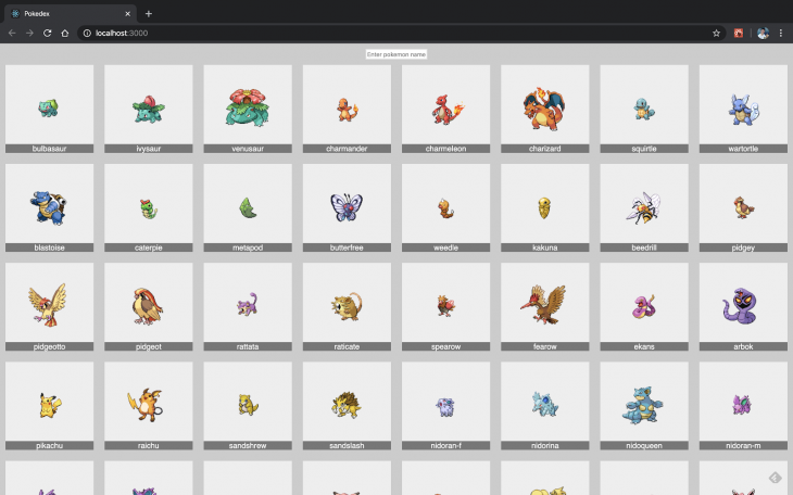 An image of the Pokemon search app.