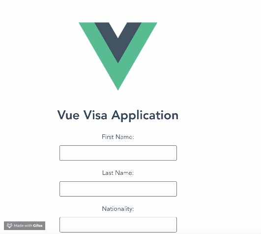 Dynamic Forms in Sample Visa Application App Built With Vue.js