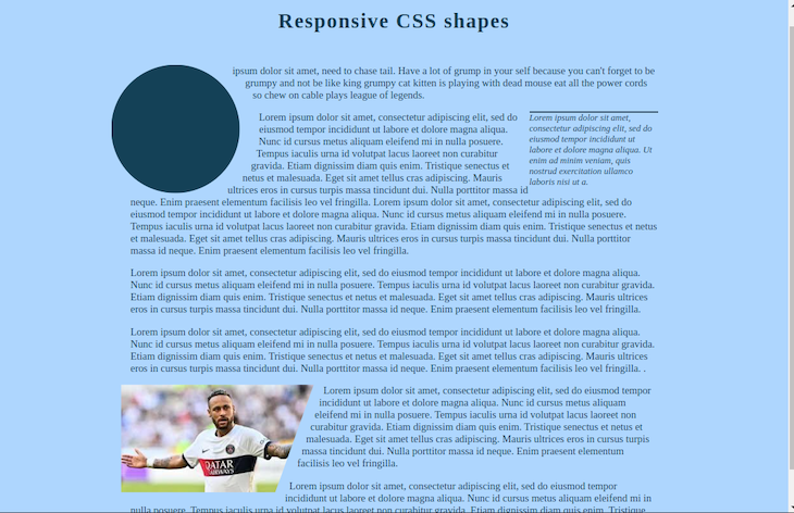 Responsive Webpage Using CSS Shapes