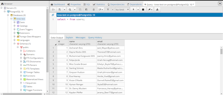 Screenshot Of Our Seed Data In A Table 