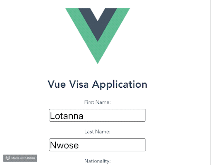 New Properties Defined in Visa Application Form App