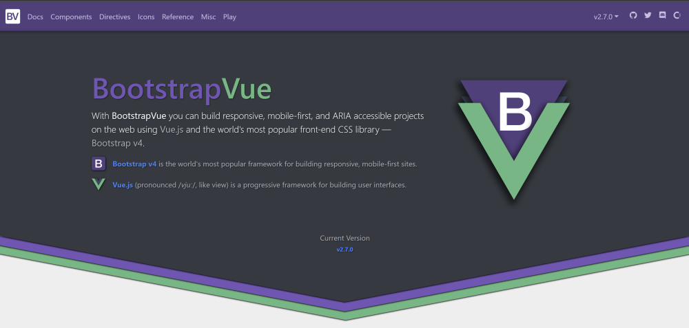 the Bootstrap Vue homepage