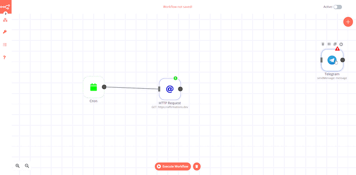 A gif depicting a user pasting a token from the botfather into the access token field.