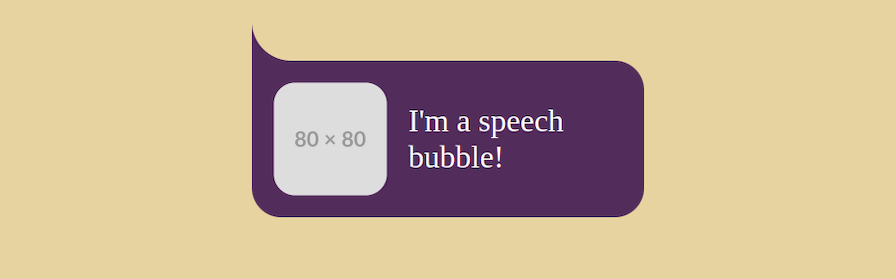 Box With Inverted Corner Stylized As A Speech Bubble Using Flexbox To Create Two Columns Within Bubble