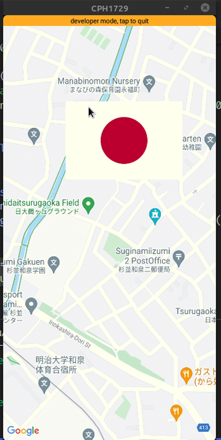 The marker image has been changed to the Japanese flag
