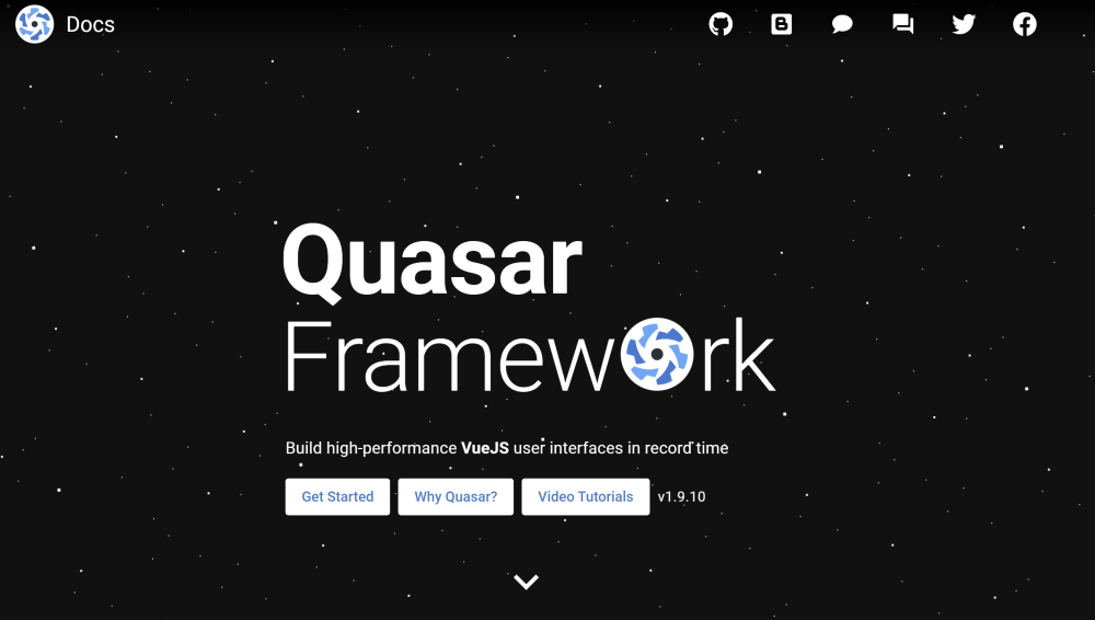 Quasar homepage.
