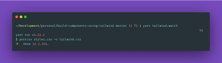Generating Our tailwind.css File With postcss-cli