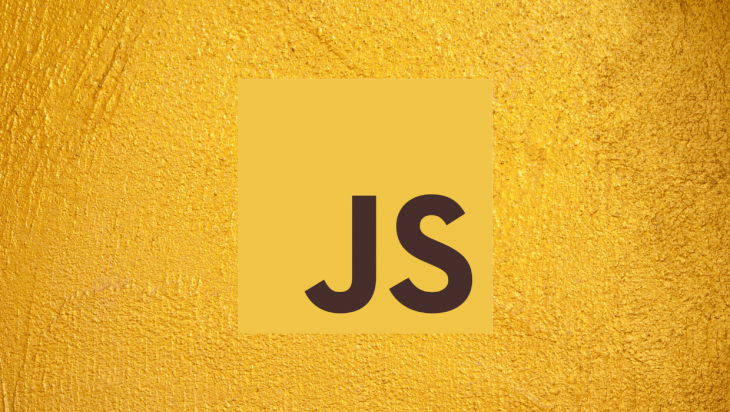 The JavaScript logo against a yellow background.