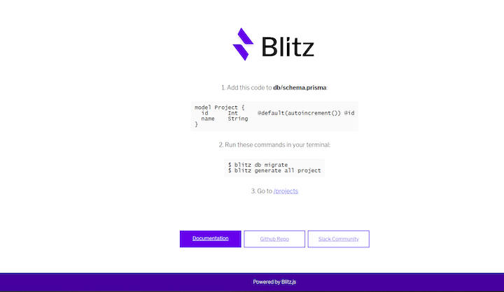 Blitz.js Index Page