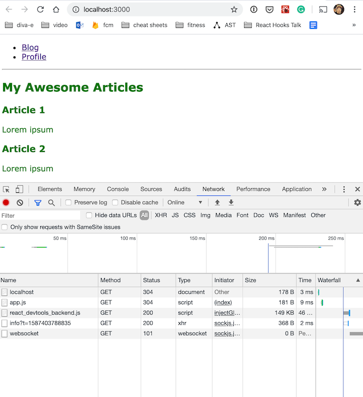 Examining The Development Build For The Homepage In DevTools