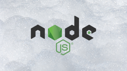 The Node.js logo over a white background.
