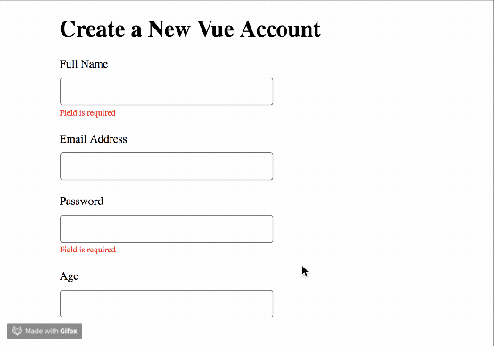 Simple Form Tested With Vuelidate