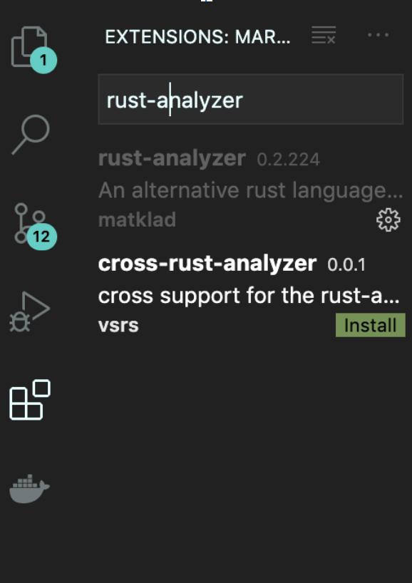 Rust Analyzer in VS Code Marketplace