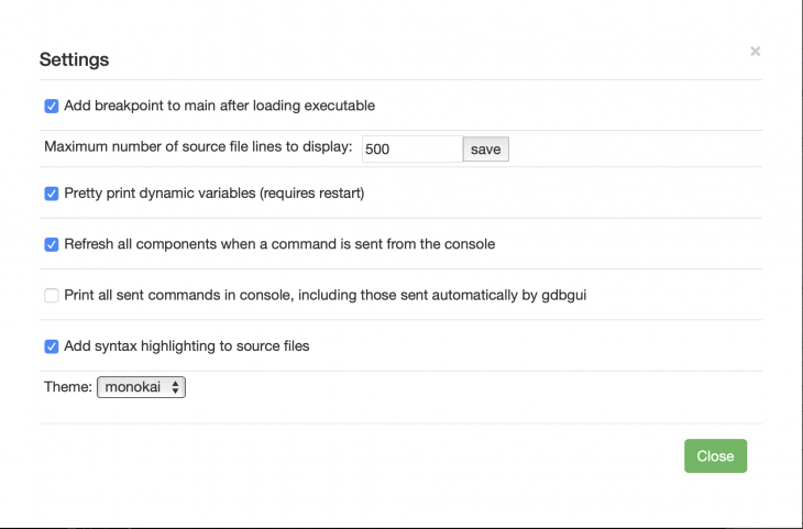 leave "print all command in console" unchecked